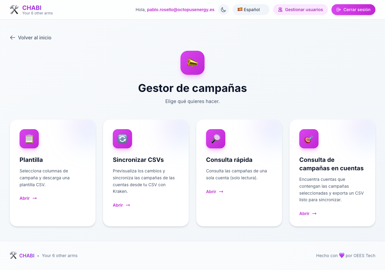 Hub de Campaign Manager en CHABI